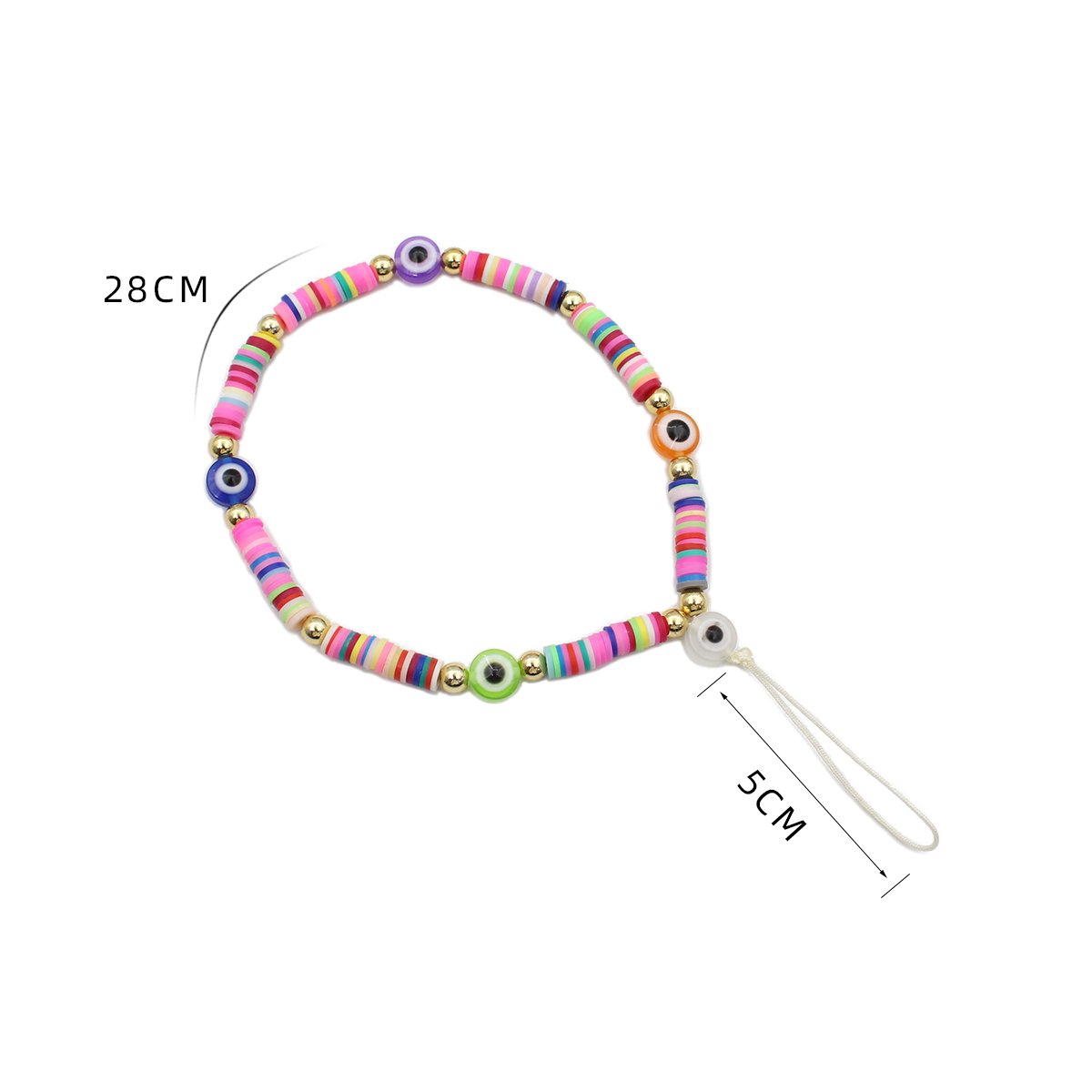 Good Quality Boho phone wrist strap phone hand strap Beaded Polymer Clay Phone Chain