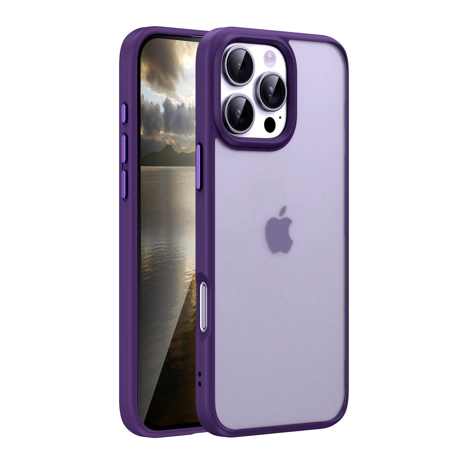 Japanese and Korean Skin Frosted for 15promax Phone Case Transparent Iphone14pro Creative Full Cover 16P