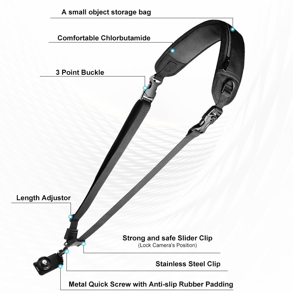 Custom Camera Strap Quick Release Camera Shoulder Strap Adjustable With Safety Tether Non-slip Wide Nylon Straps