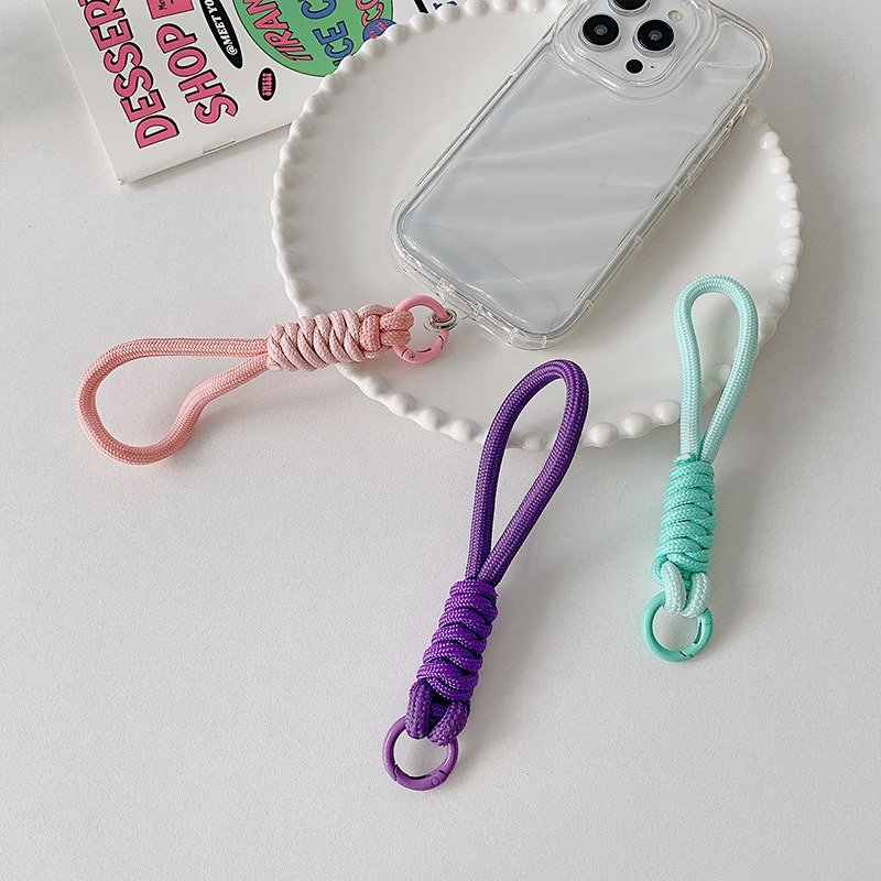 New Short Mobile Phone Lanyard Charm Wristband Simple Solid Color Cell Phone Strap Universal Camera Phone Case Pendant Cord