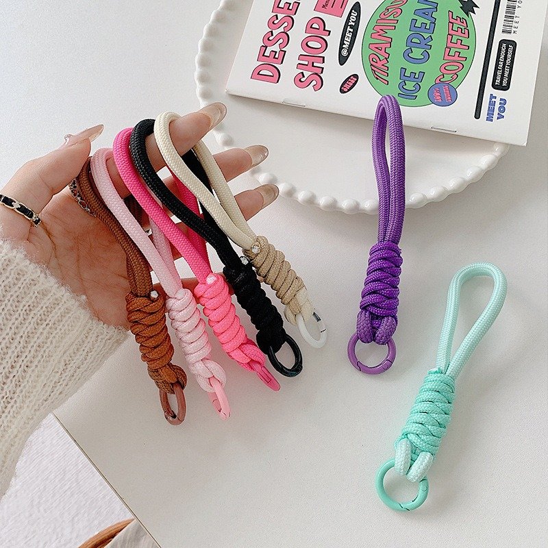New Short Mobile Phone Lanyard Charm Wristband Simple Solid Color Cell Phone Strap Universal Camera Phone Case Pendant Cord