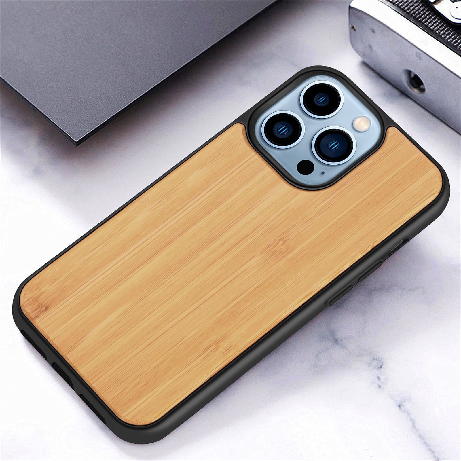 Wholesale Shockproof TPU Back Cover Case Genuine Wood Phone Case Natural Wooden Mobile Phone Case for iPhone 11/12/13/14