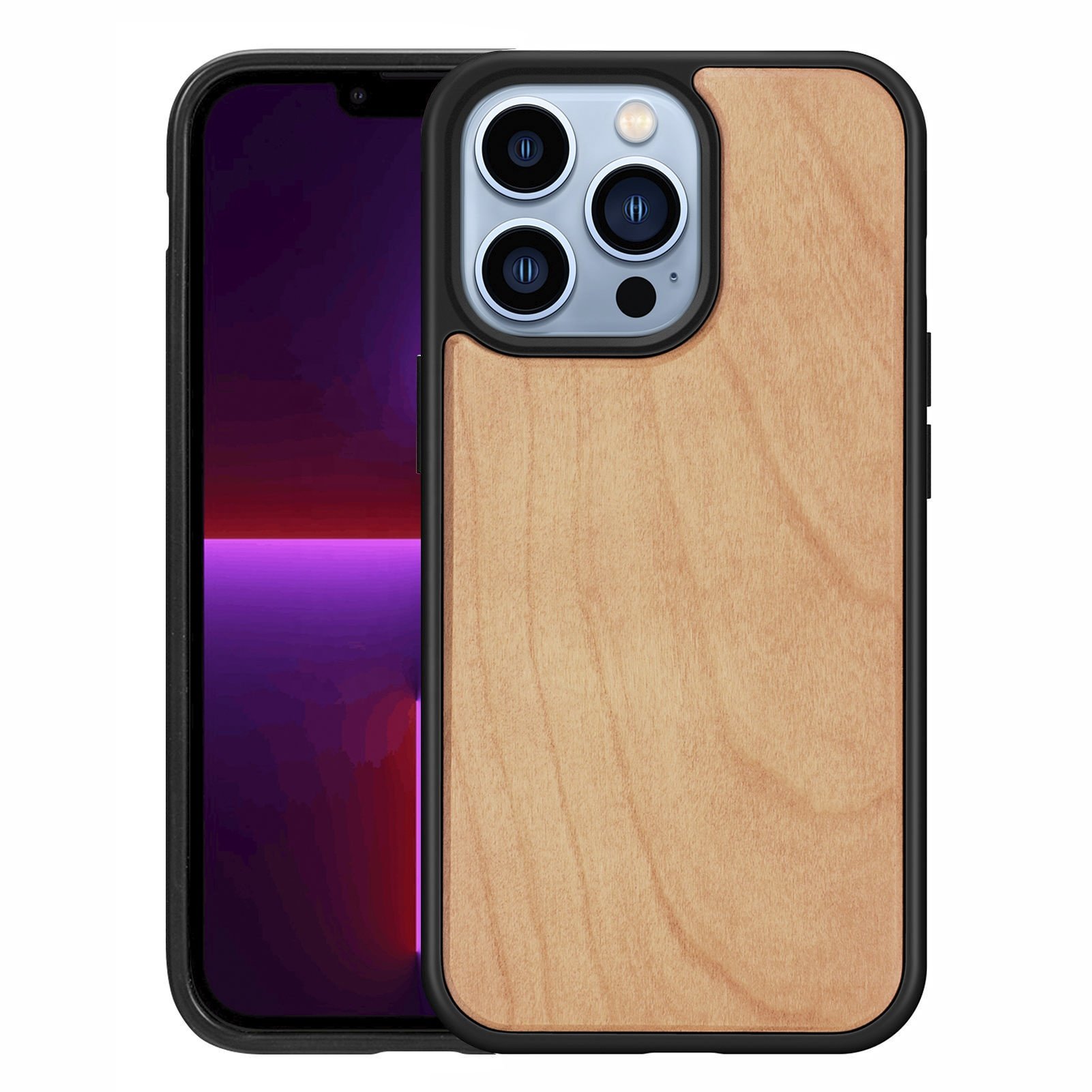 Wholesale Shockproof TPU Back Cover Case Genuine Wood Phone Case Natural Wooden Mobile Phone Case for iPhone 11/12/13/14