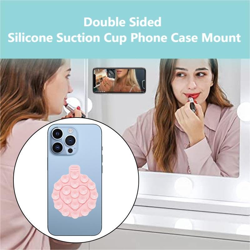 Silicone Suction Cup Phone Case Mount Double Sided Phone Accessories Hands-Free Strong Grip Holder for Selfies and Videos