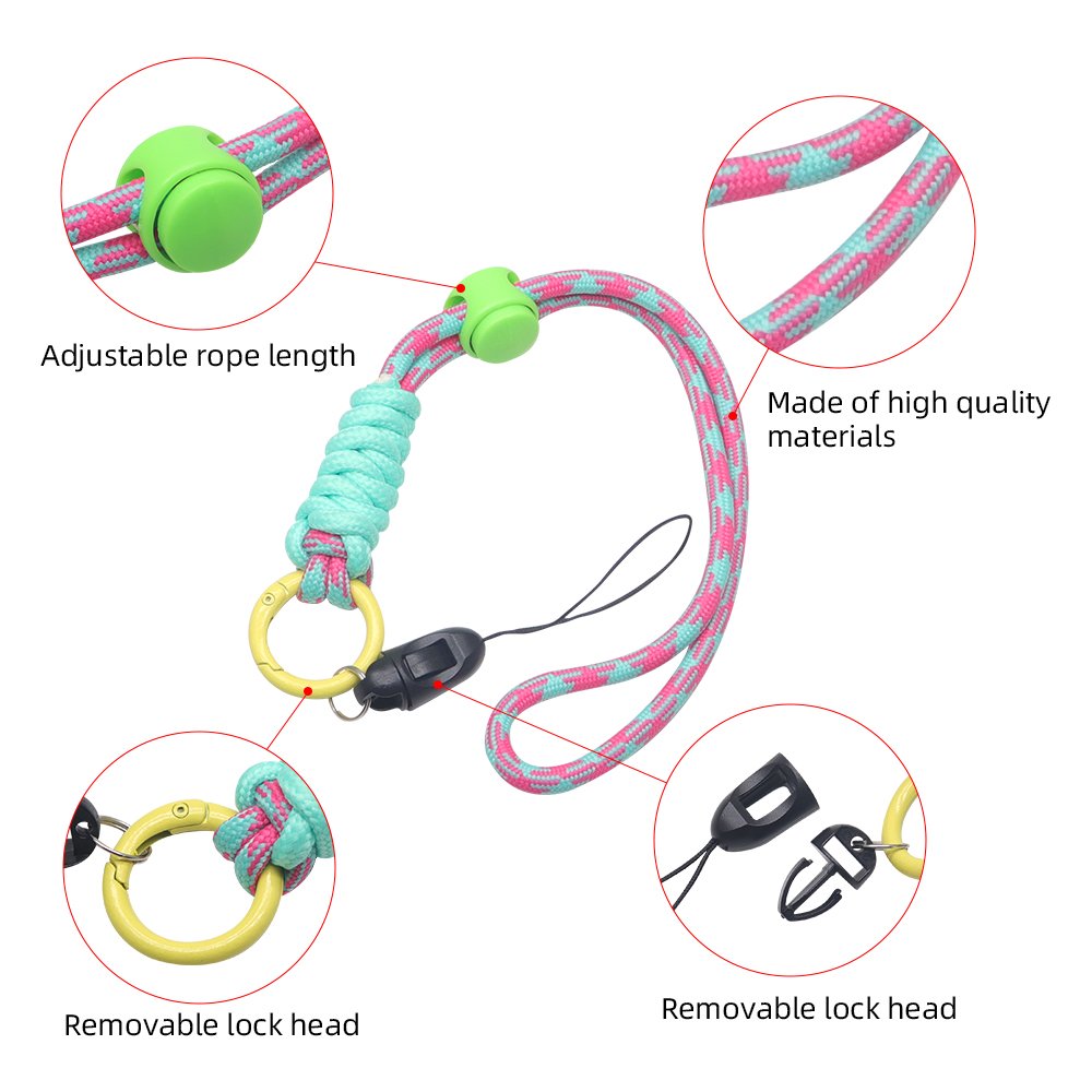 Nylon colorful adjustable wrist phone strap cell phone strap mobile phone straps