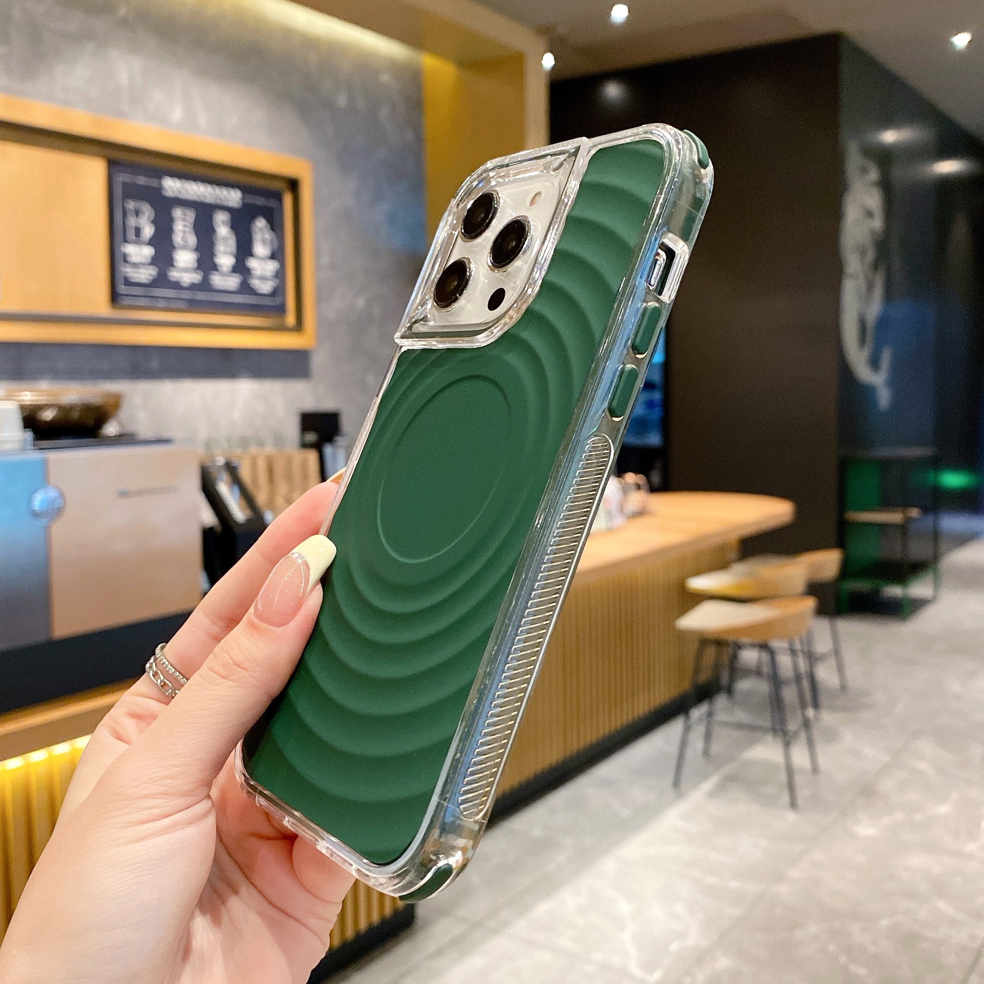NEW Design For iPhone 16 Pro Max Wavy Rippling Shape Shockproof Magnetic PC hard Phone Case