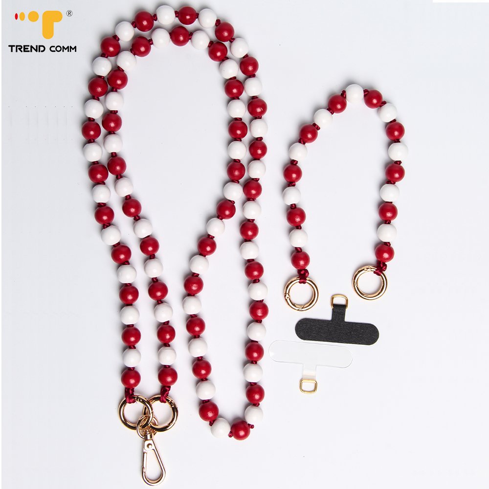 Cross Body Phone Lanyard Wood Bead Classic Women Men Mobile Strap Wooden Colorful Beads Chain Cord Fashion Jewelry Boho Straps