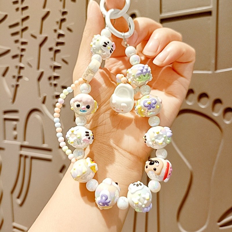 Lilangda Small Fresh Beaded Mobile Phone Chain Pendant Hand Drawn Bead Anti-lost Chain Bag Decoration Ornaments Gifts For Girls