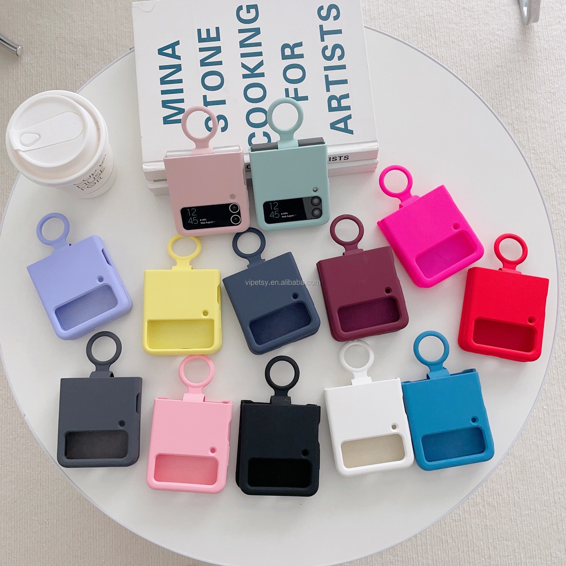 Solid Color Simple Fashion Silicone Grip Cover Protective Case For Galaxy Z Fold 4 Fold 3 Mobile Phone Cases Fashion Cases