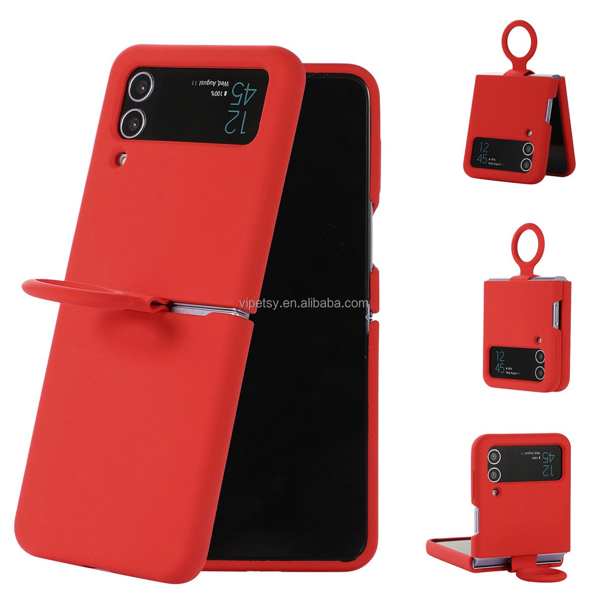 Solid Color Simple Fashion Silicone Grip Cover Protective Case For Galaxy Z Fold 4 Fold 3 Mobile Phone Cases Fashion Cases