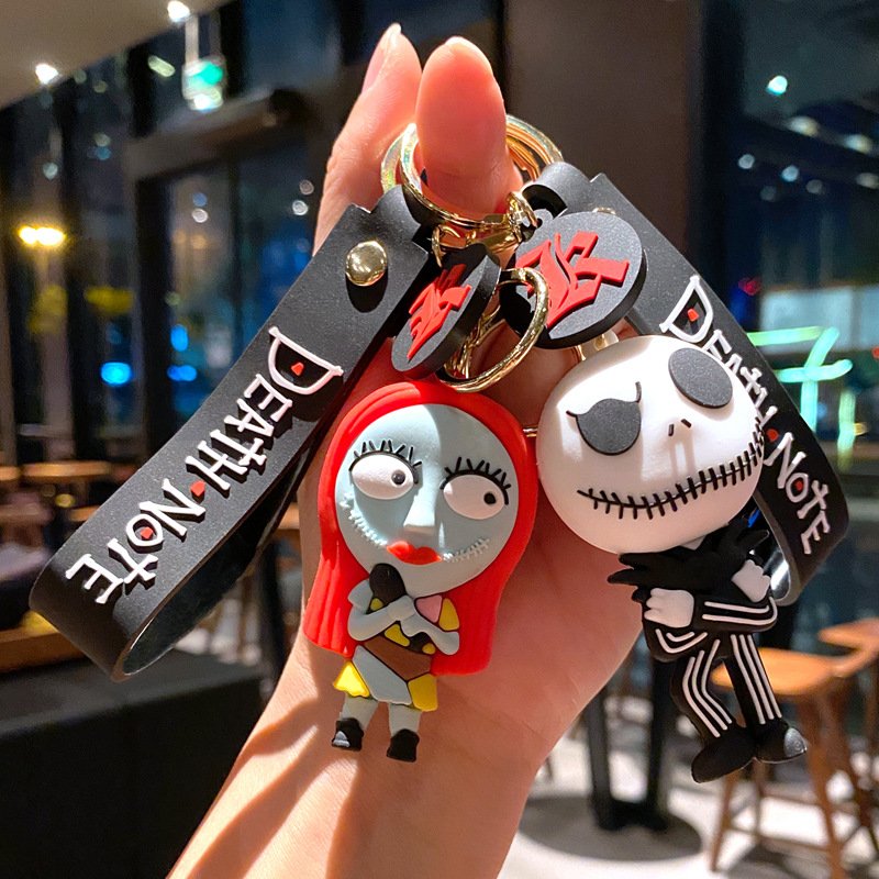 Lilangda Halloween Keychain Cartoon character Key Chain Personality Ghost Head Pumpkin Fob Key Accessories Key Ring