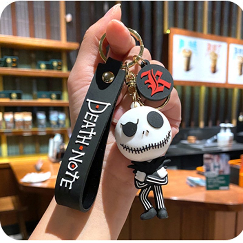 Lilangda Halloween Keychain Cartoon character Key Chain Personality Ghost Head Pumpkin Fob Key Accessories Key Ring