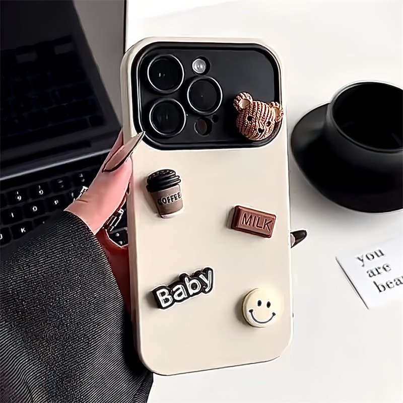Hot sales 3D Bear Gradient Color Lens Frosted Silicone Phone Case Cover For iPhone 15 14 13 12 11 Pro Max Plus Phone case