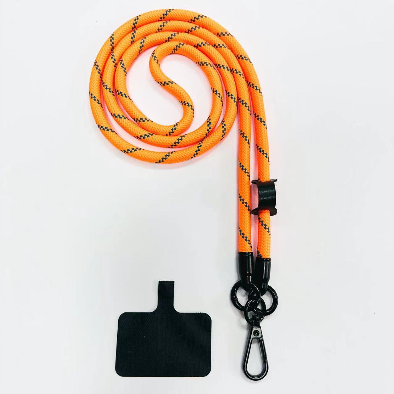 Fashion Adjustable Colorful 10MM Polyester Neckband Mobile Phone Strap Crossbody With Patch Phone Lanyard Rope Accessories