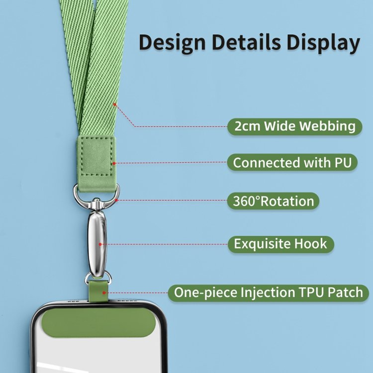 High Quality Universal Crossbody Wide Webbing Phone Strap Nice Woven Mobile Phone Cord Metal Fish Hook Fabric Adjustable Lanyard