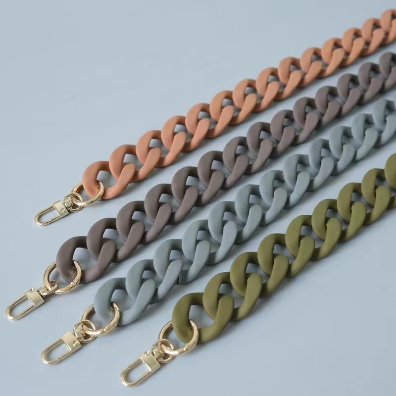 Luxury Matte Resin Jewelry Acrylic Chain Phone Case Cover Strap Buckle For iPhone 16 15 14 Pro Max Necklace Shoulder Case Cover