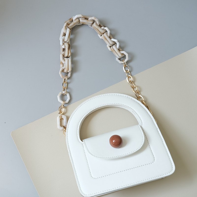 New Baroque Acrylic Phone Chain Gold Short Bag Chain Beige White Mobile Phone Portable Chain Cellphone Holder Strap 35cm 63cm