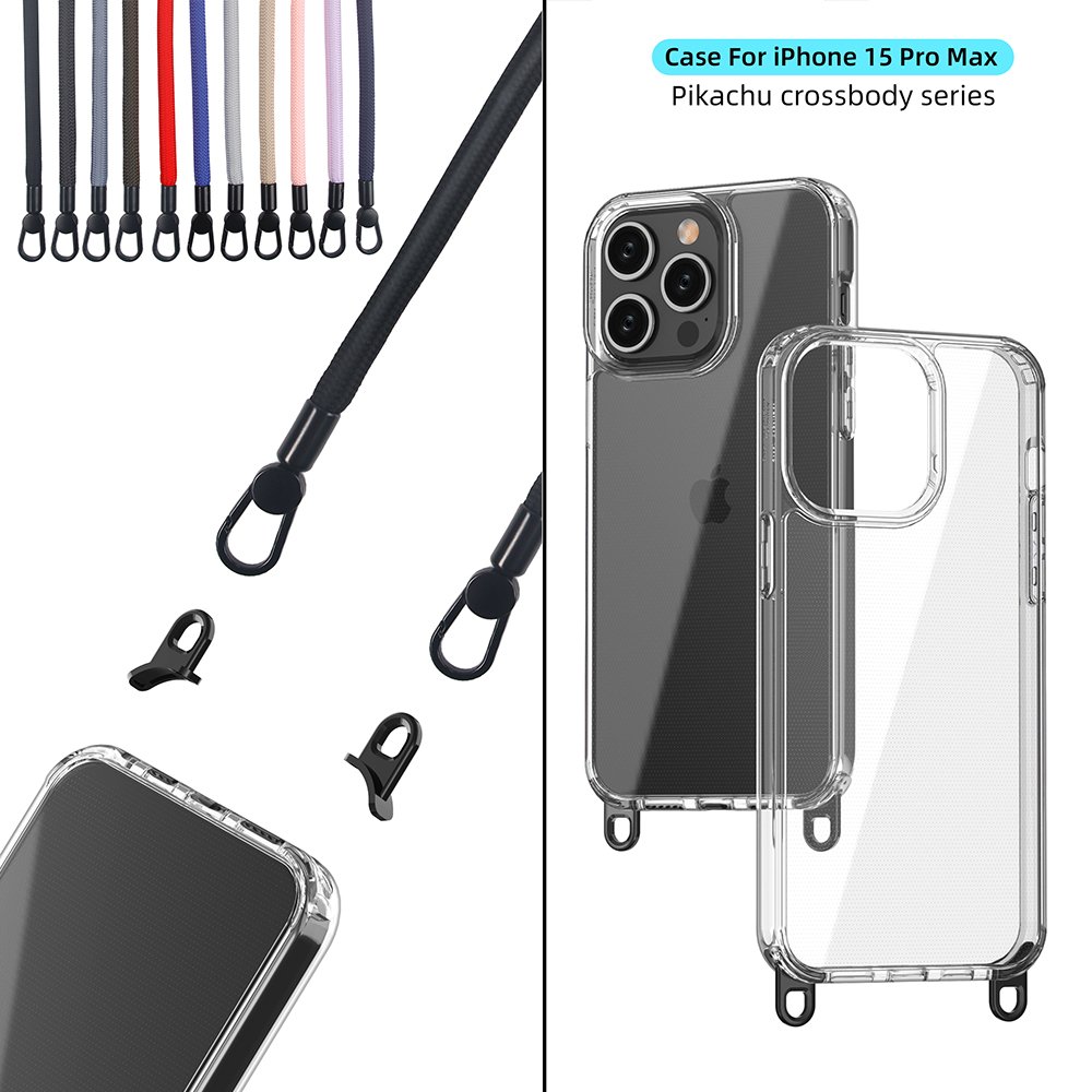 For iPhone 12 13 14 11 2023 New Custom Clear Case with Cross Body Lanyard Strap Phone Cases for iPhone 14 15 Pro Max