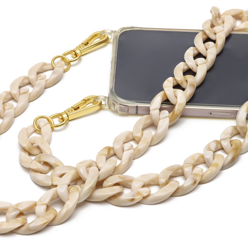 Universal Acrylic Phone Crossbody Necklace Gold Phone Case Lanyard Women Fashion Acrylic Chain Mobile Phone Chain Strap 120cm