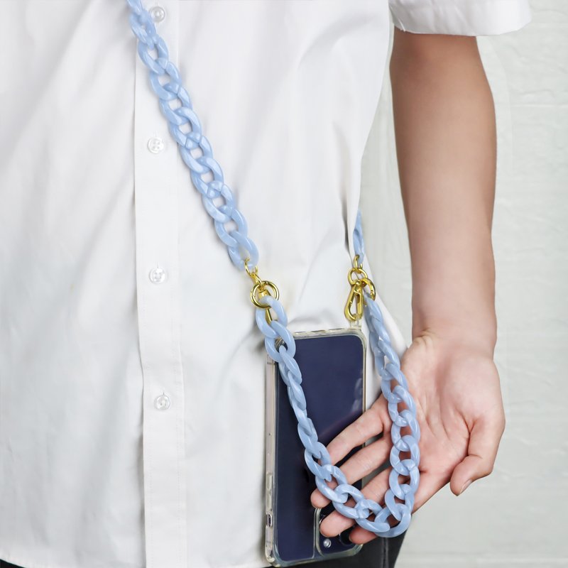 Universal Acrylic Phone Crossbody Necklace Gold Phone Case Lanyard Women Fashion Acrylic Chain Mobile Phone Chain Strap 120cm