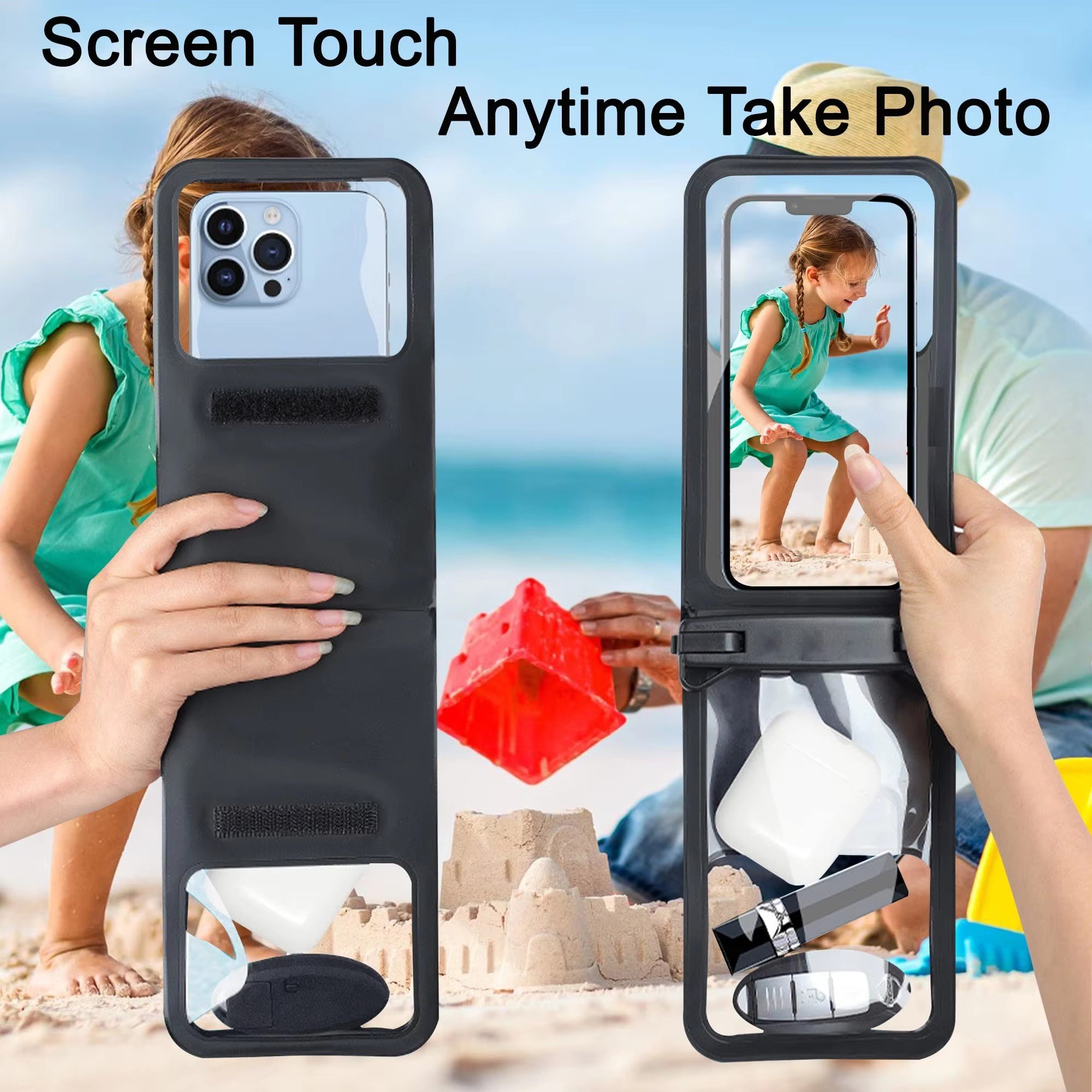 Custom Swimming Phone Dry Pouch Double Space IPX8 Waterproof Phone Pouch with Lanyard