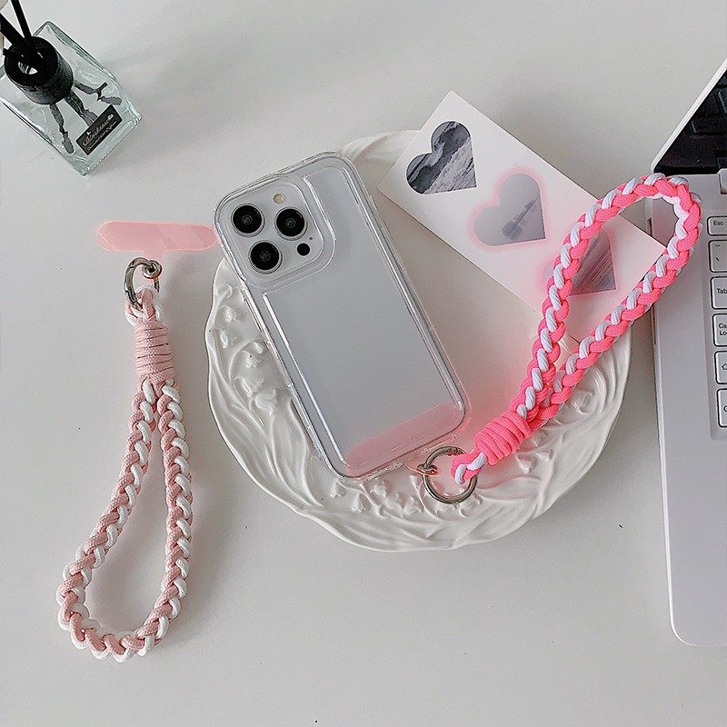 Short Mobile Phone Strap Wristband Hanging Rope Sturdy Durable Camera Holder Lanyard Simple Braided Nylon Phone Pendant Charm