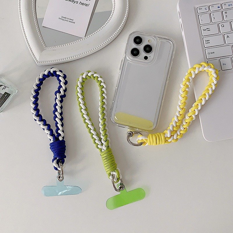 Short Mobile Phone Strap Wristband Hanging Rope Sturdy Durable Camera Holder Lanyard Simple Braided Nylon Phone Pendant Charm