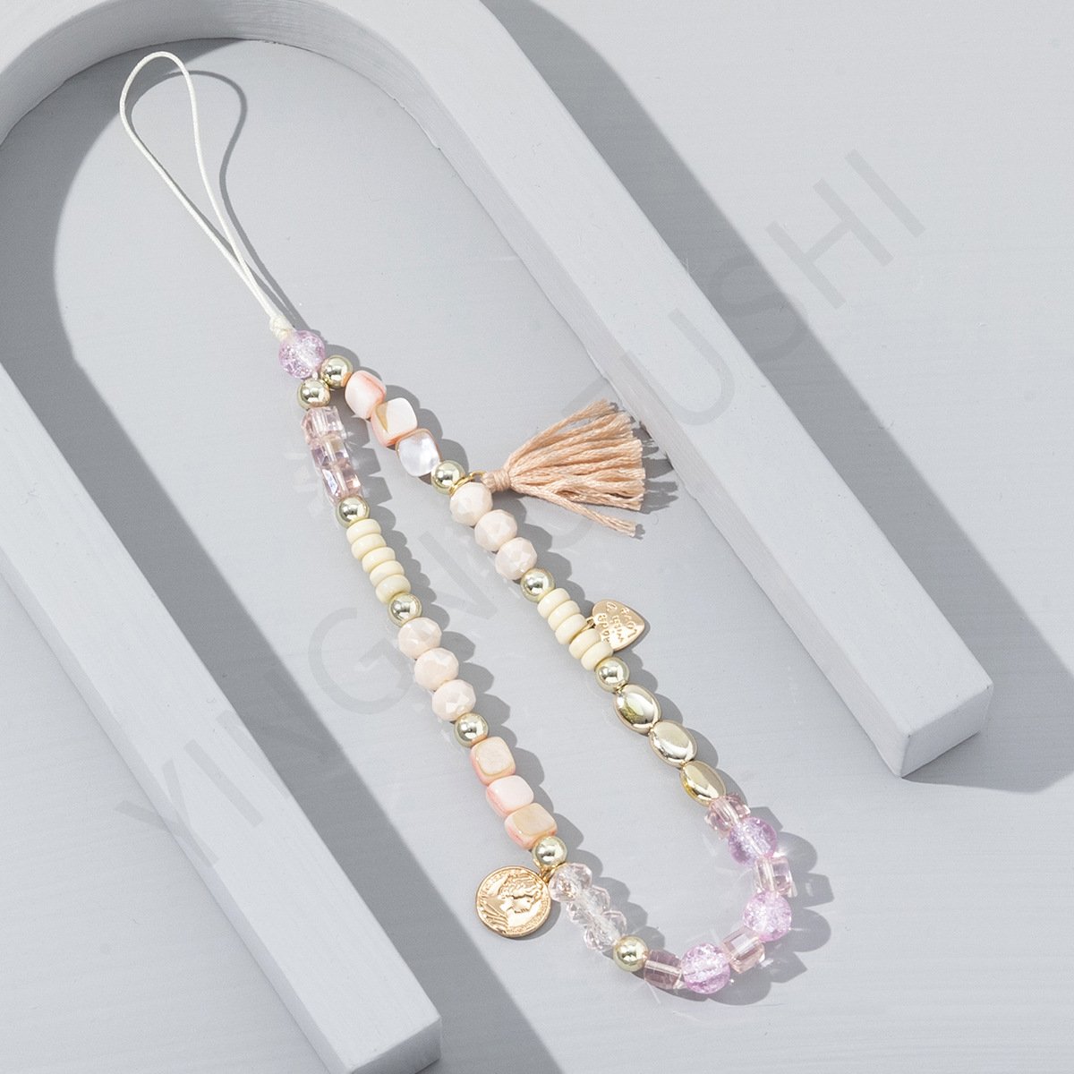Wholesale Diy Colorful Beading Anti-lost Phone Lanyard Trendy Tassel Beaded Cell Phone Charm Chain Strap For Women