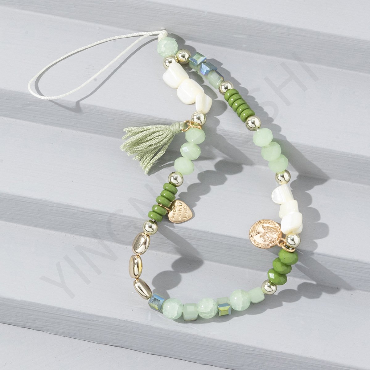 Wholesale Diy Colorful Beading Anti-lost Phone Lanyard Trendy Tassel Beaded Cell Phone Charm Chain Strap For Women