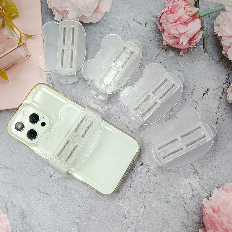 Phone back clip DIY groove material clip transparent material bear head back clip mobile phone accessories