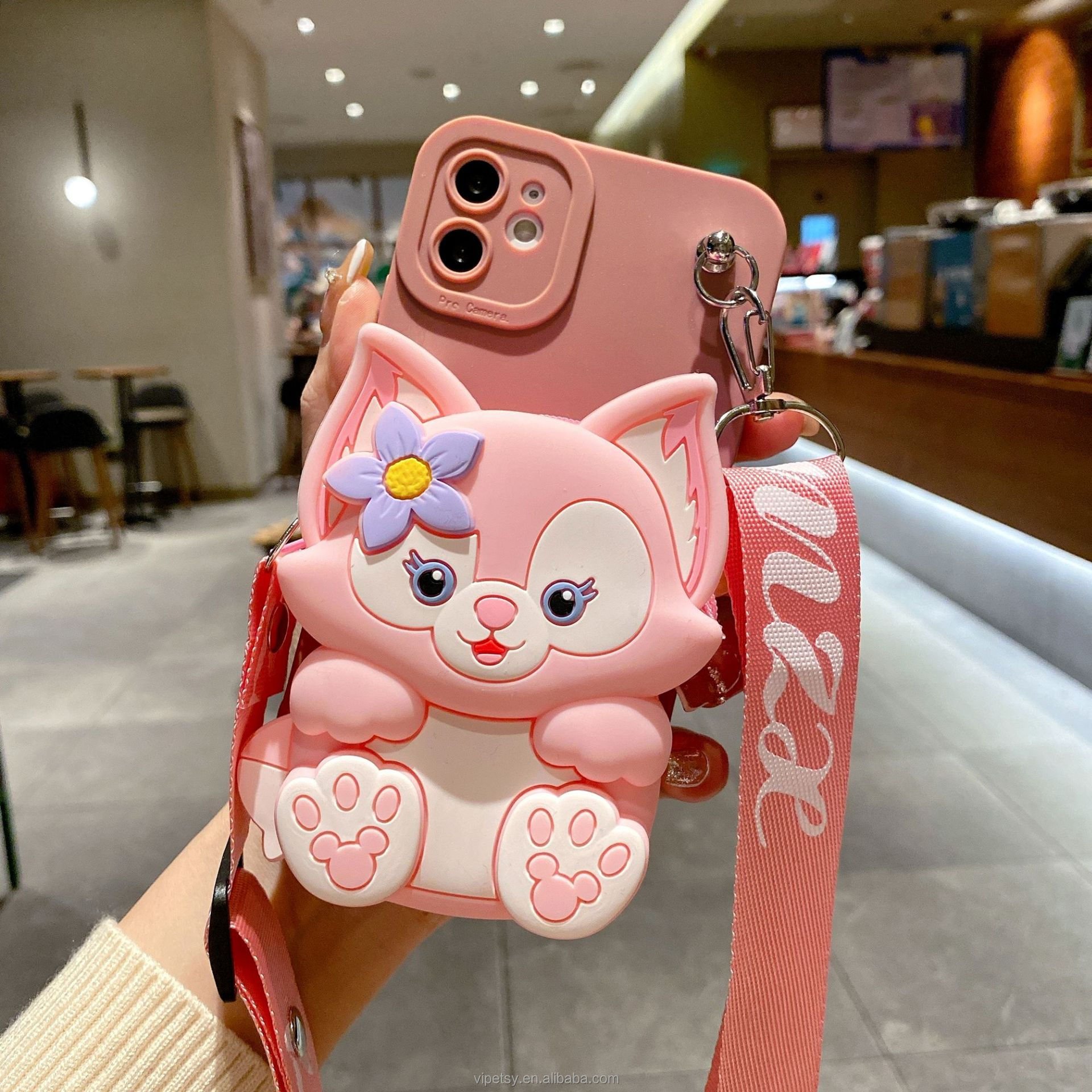 Wholesale 3D cartoon silicone fox anti drop phone cases 15 14 Plus 13mini 12pro 11promax Xs XR 7 8 for iPhone