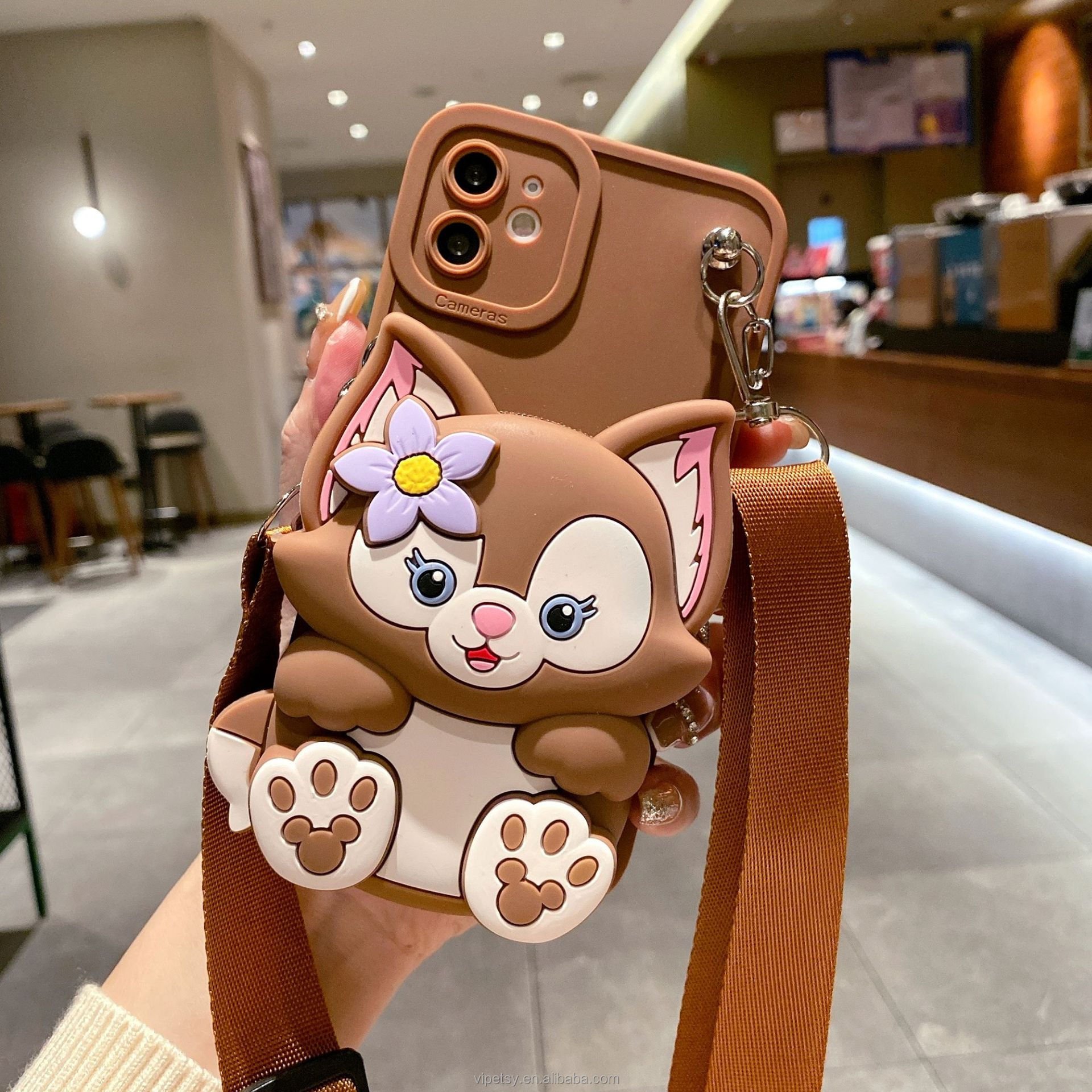 Wholesale 3D cartoon silicone fox anti drop phone cases 15 14 Plus 13mini 12pro 11promax Xs XR 7 8 for iPhone