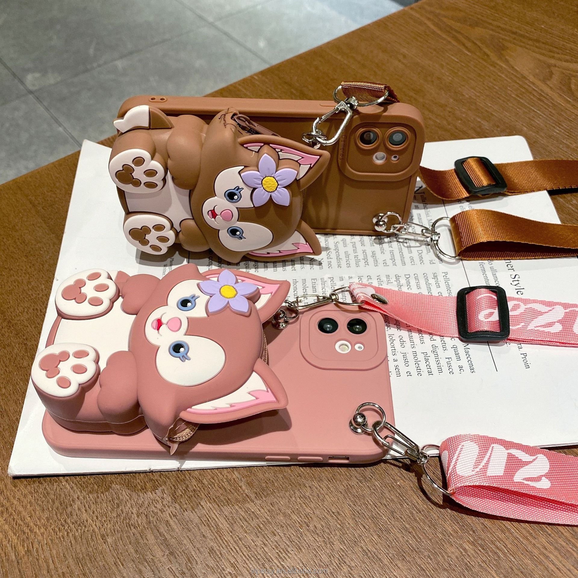 Wholesale 3D cartoon silicone fox anti drop phone cases 15 14 Plus 13mini 12pro 11promax Xs XR 7 8 for iPhone
