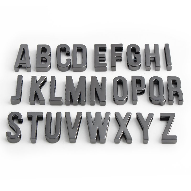 26Pcs/Lot Slide Letter Charms Dog Collar Metal Decorative DIY Free Combination For Straps/Collar/Bags/Mobile Phone Shell