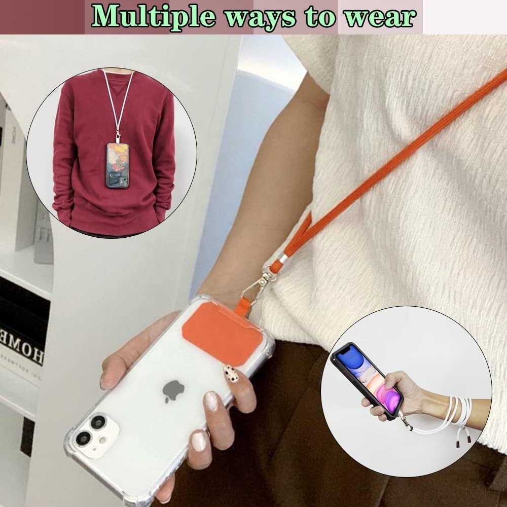 YCYMO Universal Crossbody Mobile Phone Strap Lanyard Nylon Soft Rope Cell Phone Hanging Cord Holder Patch Phone Lanyard