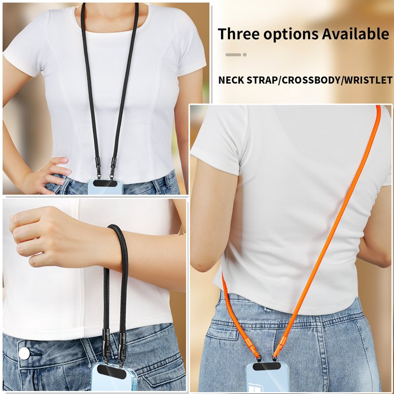 Dual Clip Polyester Rope Wrist Strap Universal Cute Design Short Mobile Phone Lanyard Keychain Tether Patch Cell Accessories