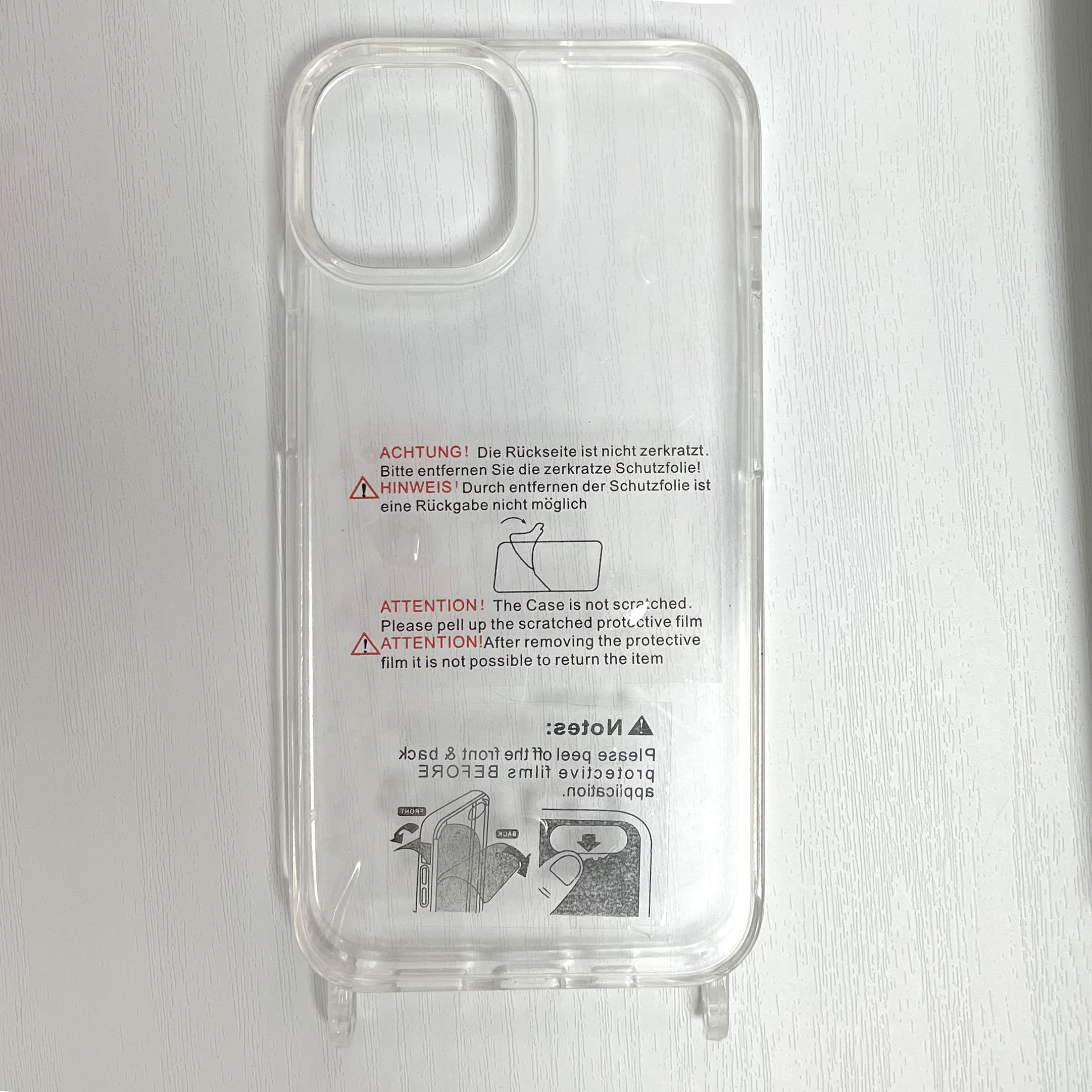 Hole Hook Mobile Phone Case for iPhone 16 15 14 13 Pro Max Clear Crossbody Phone Chain Phone Case with Place to Hang Chains