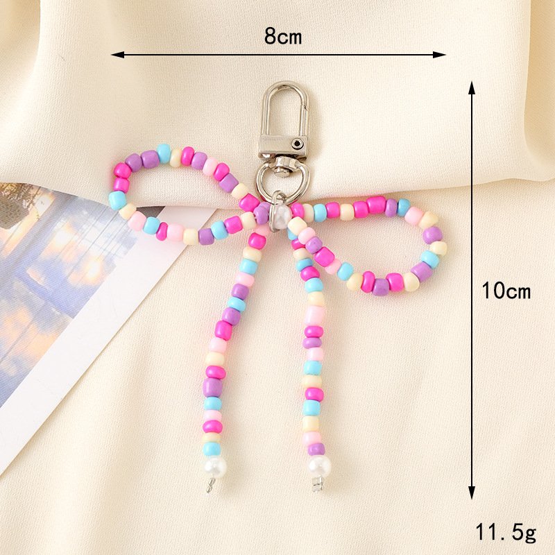 20 Style Pearl Bowknot Heart Charm Candy Transparent Love Mobile Phone Chain Charm Decoration Keychain For Bag Phone Car Key