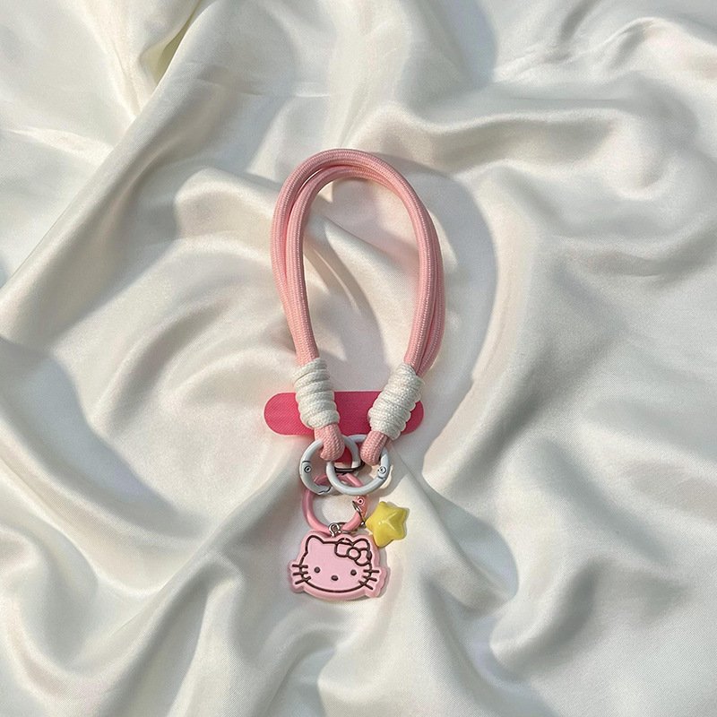 Lilangda Cute Cat Stereoscopic Cartoon Cell Phone Rotating Pendant Wrist Strap Cartoon Backpack Camera Ccd Pendant Nylon Lanyard