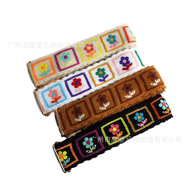 New Arrival Wallet Purse Shoulder Strap Adjustable Crossbody Macrame Boho Crochet Flower Phone Lanyard PVC Crossbody Bags Straps