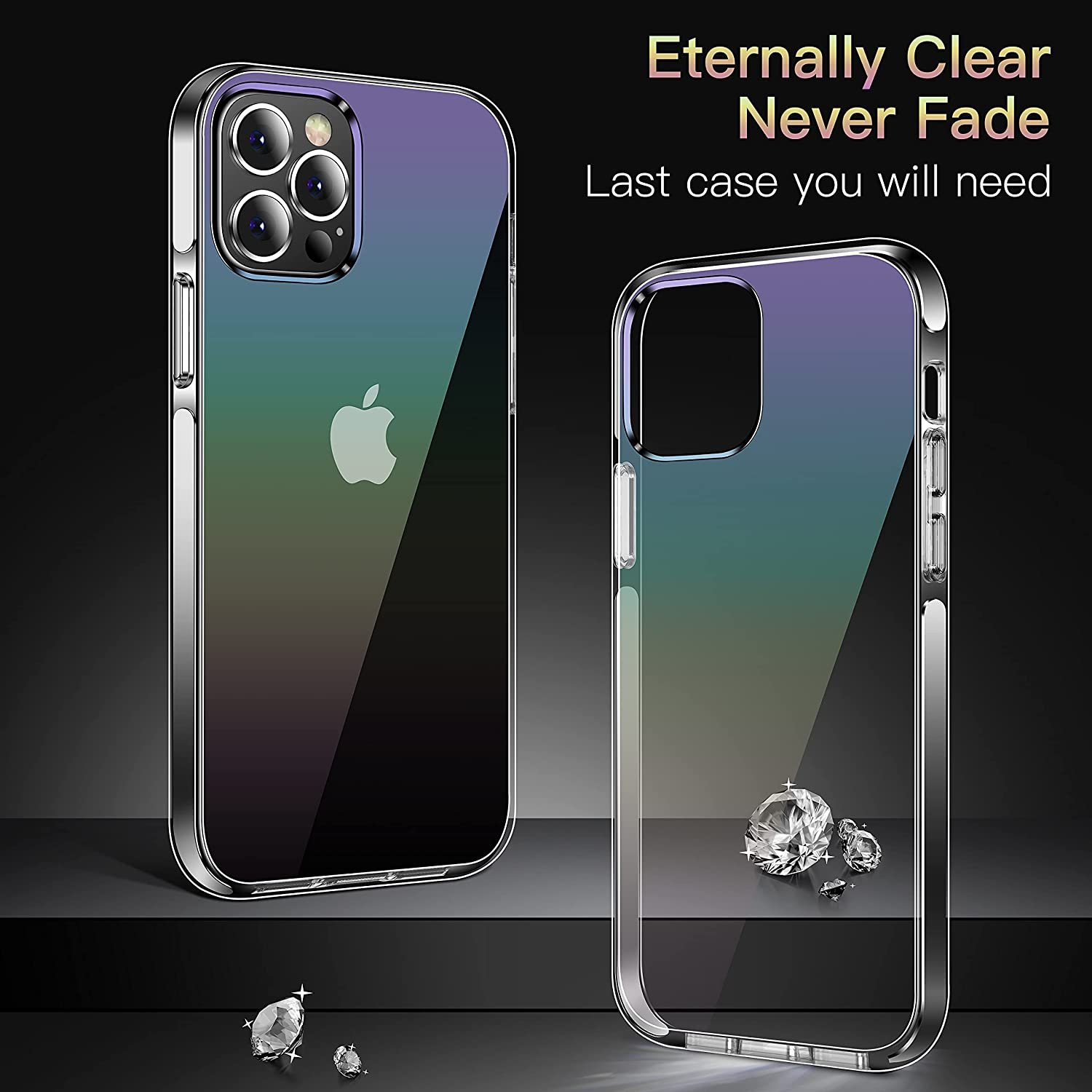New Laser Transparent High Quality PC Backplane Bumper Shockproof Phone Case for iPhone 16 15 14 13 12 11Pro Max