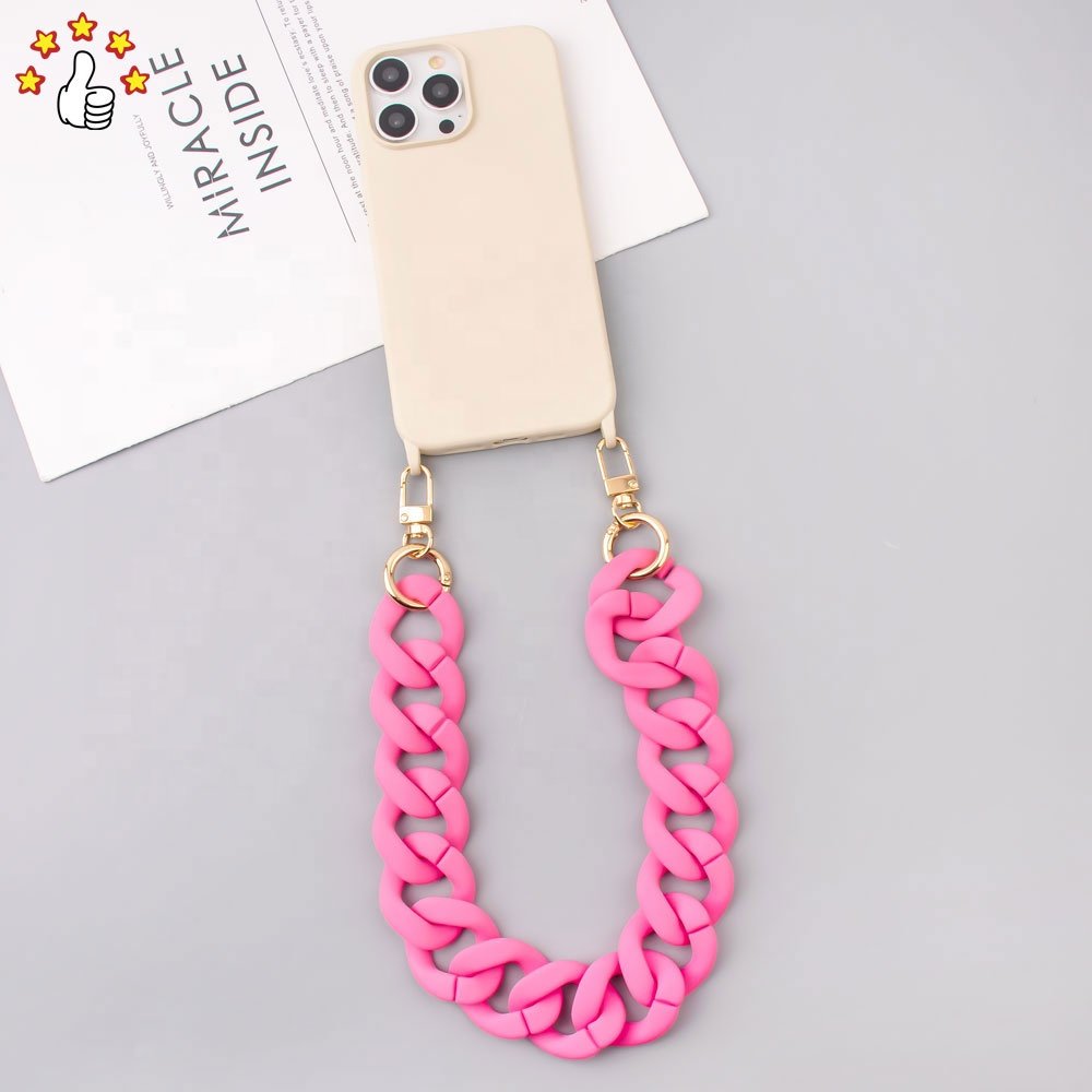 Fashion Multi-color Matte Rubber Surface Mobile Phone Chain Custom Colorful Phone Charm Cell Phone Strap