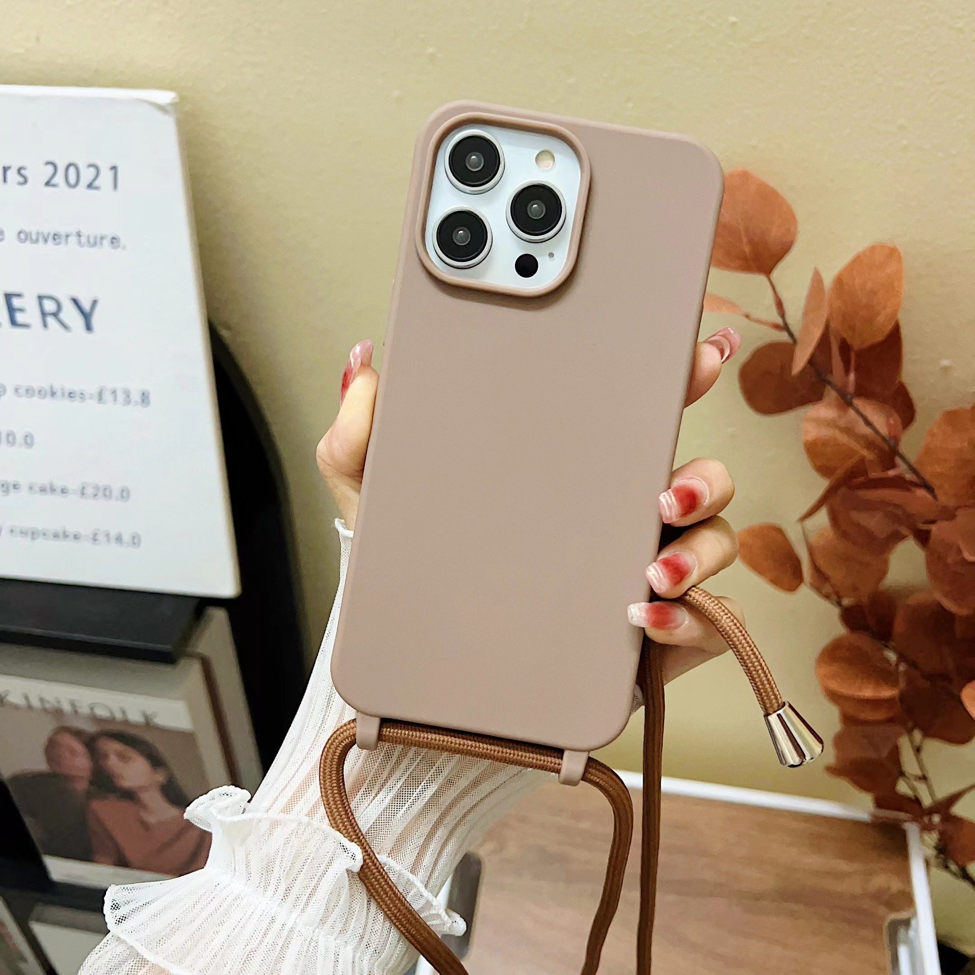 New Candy color enhanced Skin touch crossbody strap lanyard phone case for Iphone 11 12 13 14 15 16plus/ pro/pro max