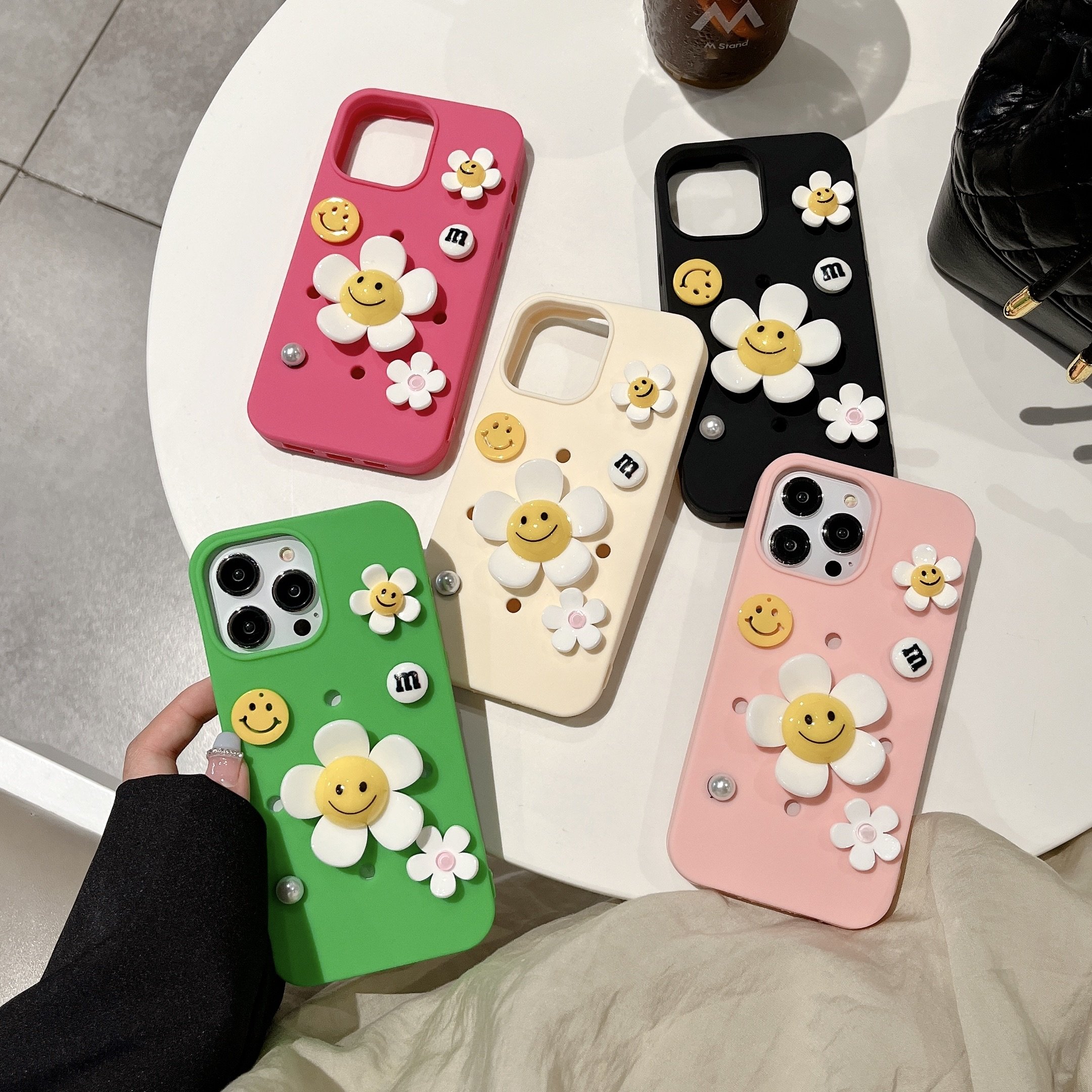Luxury Design 2023 Holes DIY Phone Case for Breathable DIY Hole Matte Silicon DIY for Phone 15 14 13 Pro Case Navy Pink