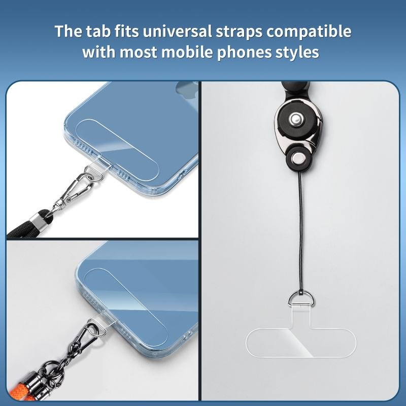 Mobile Phone Lanyard Patch Strap Clip Charm Tether Tab Transparent TPU Cell Smartphone Accessories Chain Case