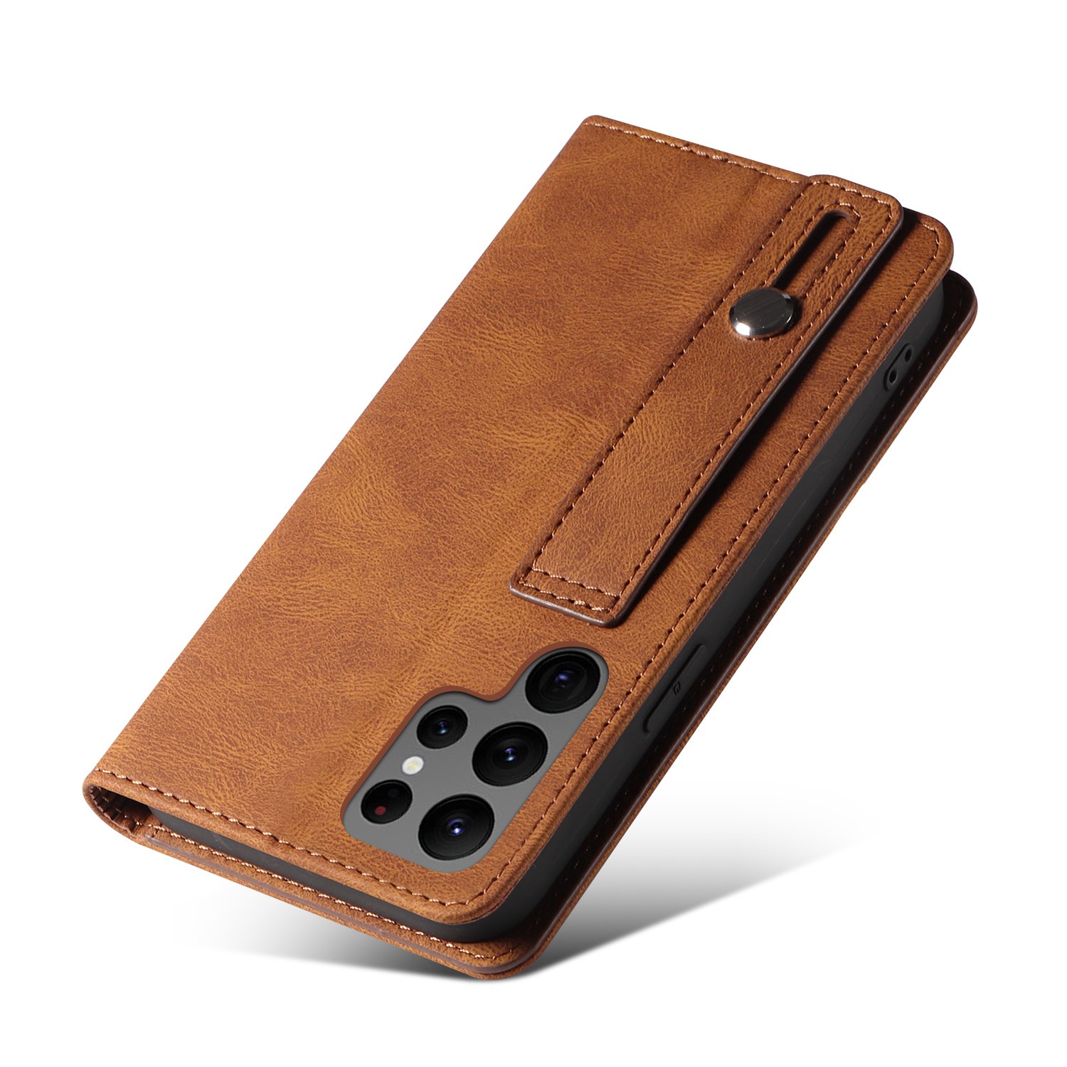 Pu Leather Wallet Mobile Phone Case With Wrist Hand Strap Holder Business Shockproof Flip Cover For Iphone 7 8 16 Pro Max