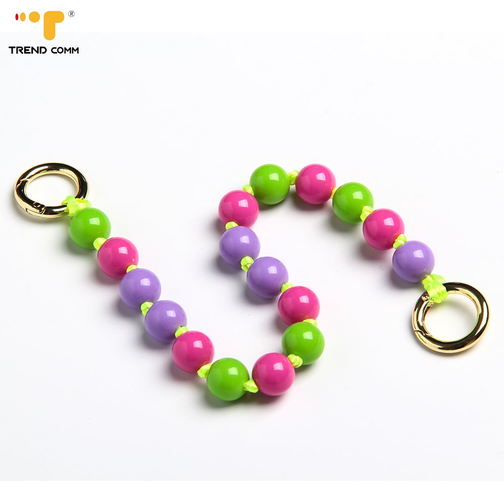 New Arrival Handmade Customized Pearl Beads Mobile Phone Chain Straps Phone Charm Accessories For iphone 14 15