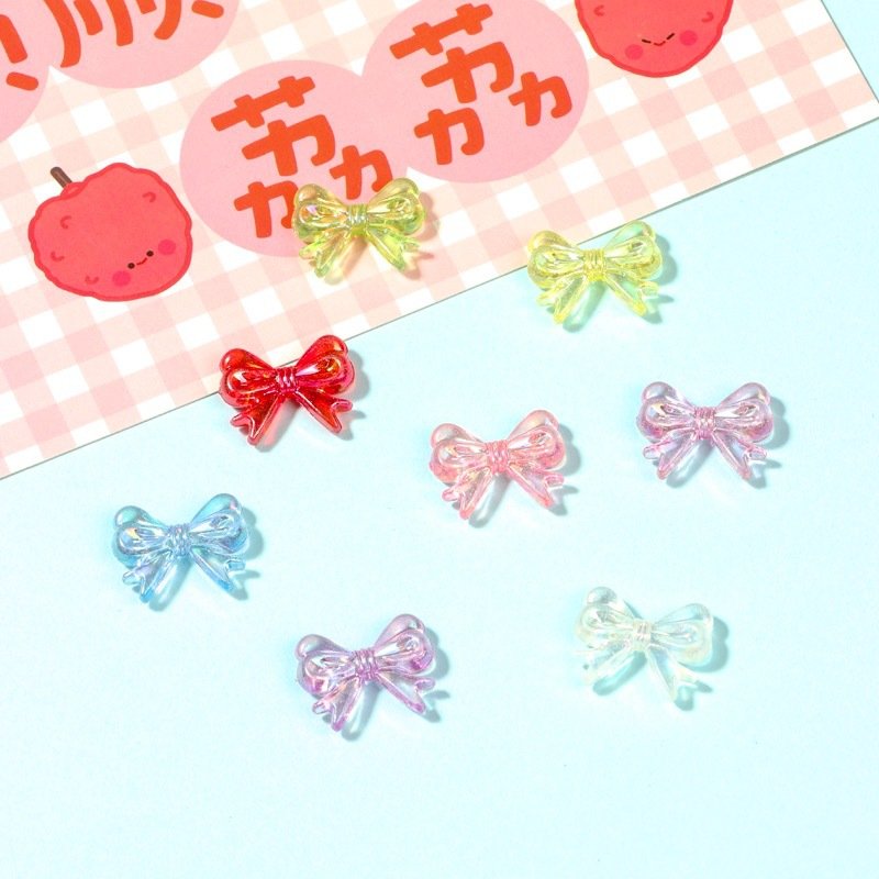 Wholesale Clear Acrylic Loose Beads Women DIY Mobile Phone Strap Accessories Cute Clear Bow Beads for Jewelry Making