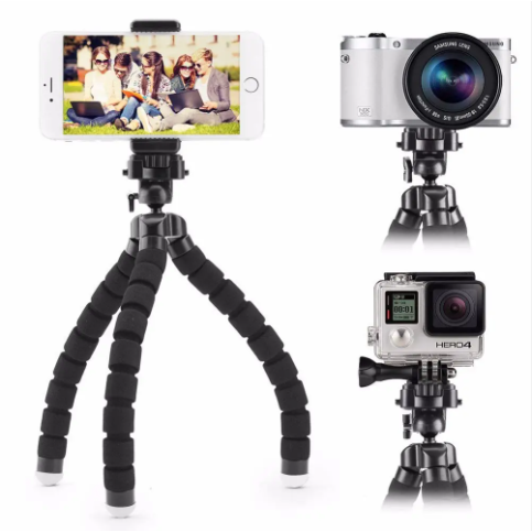 Mini Stick Tripod For Camera Accessory Foldable Tripod Sponge Mobile Phone Holder Flexible Tripods Bracket Selfie