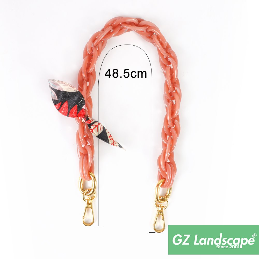 Double link interweave unique phone wrist straps bow marble link chain short acrylic mobile phone charms for phone case